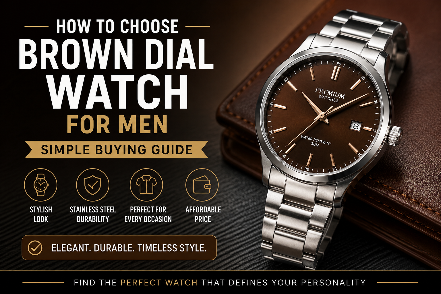 luxury brown dial watch for men