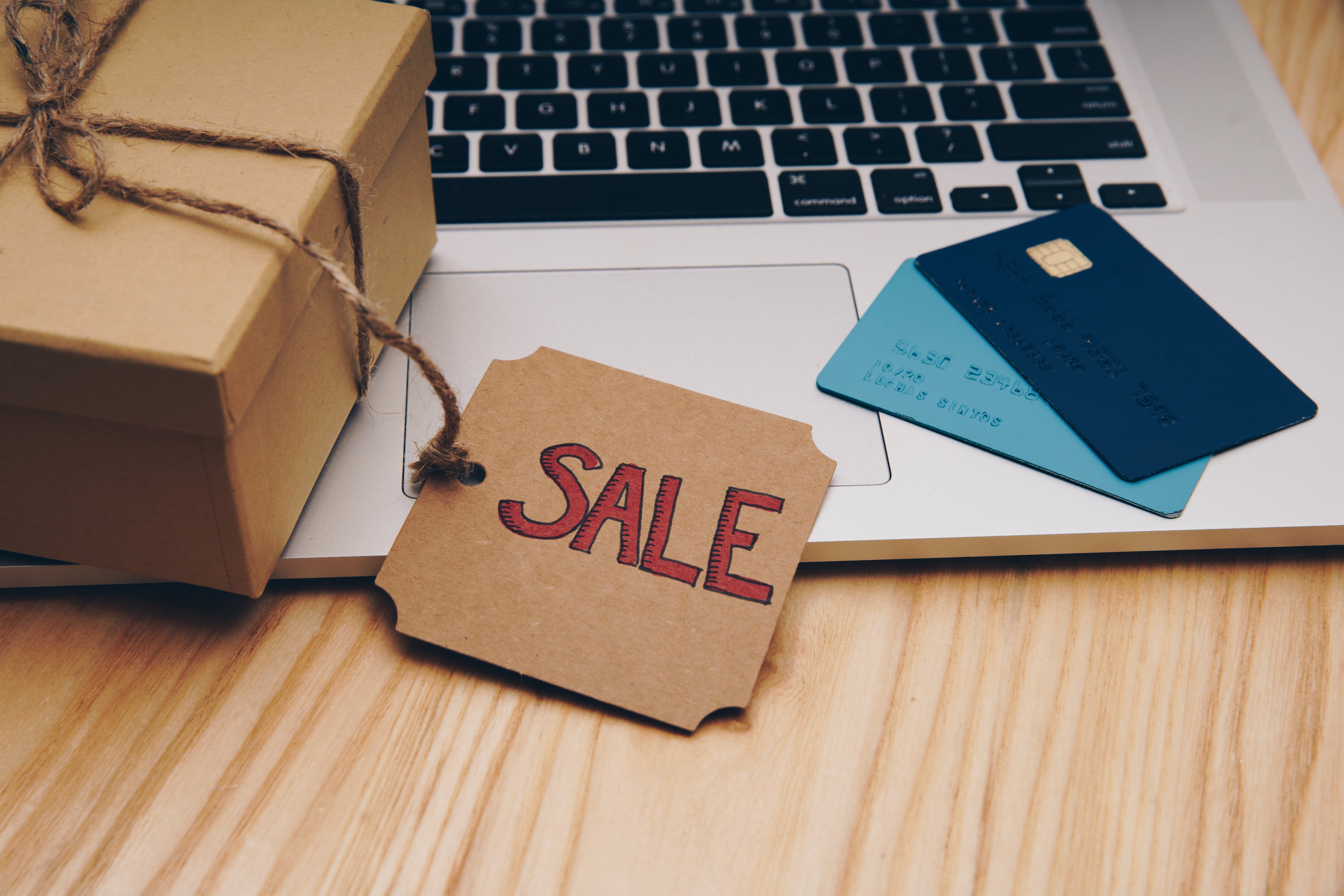sale banner with laptop